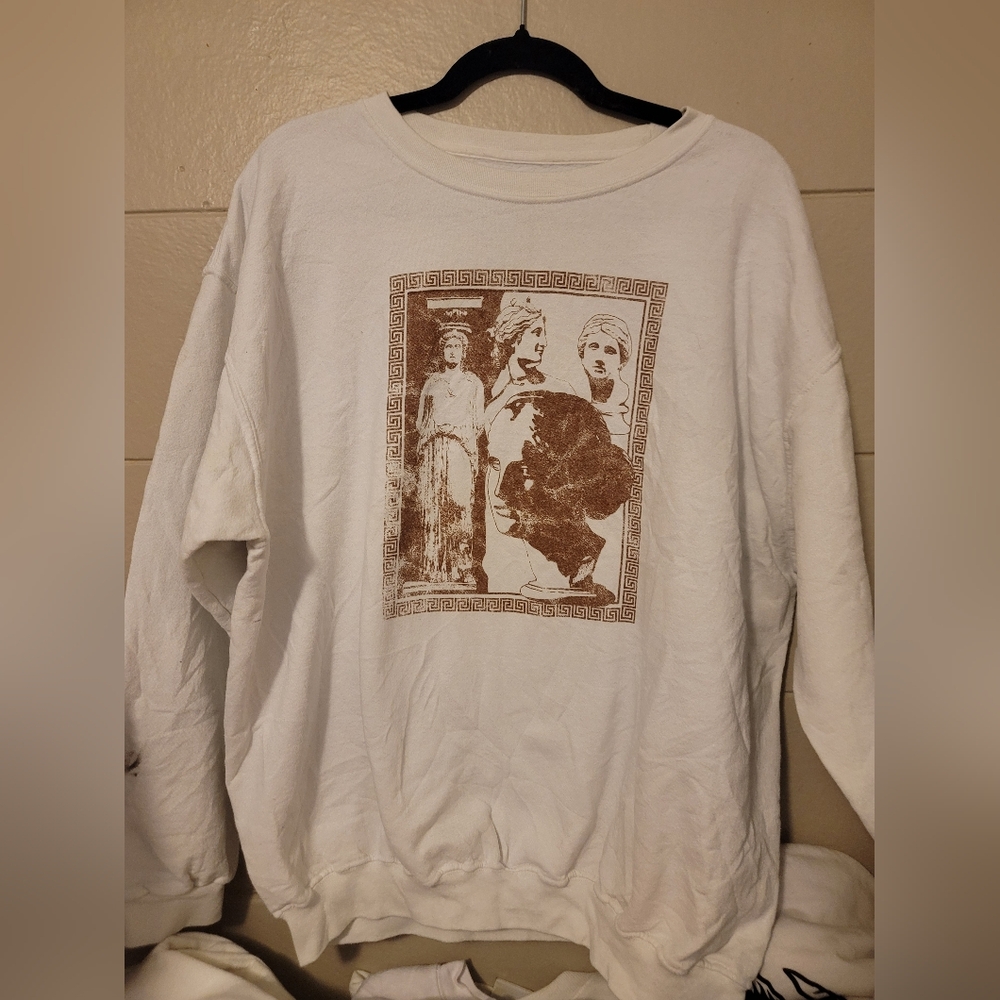 White Graphic Long Sleeve Shirt